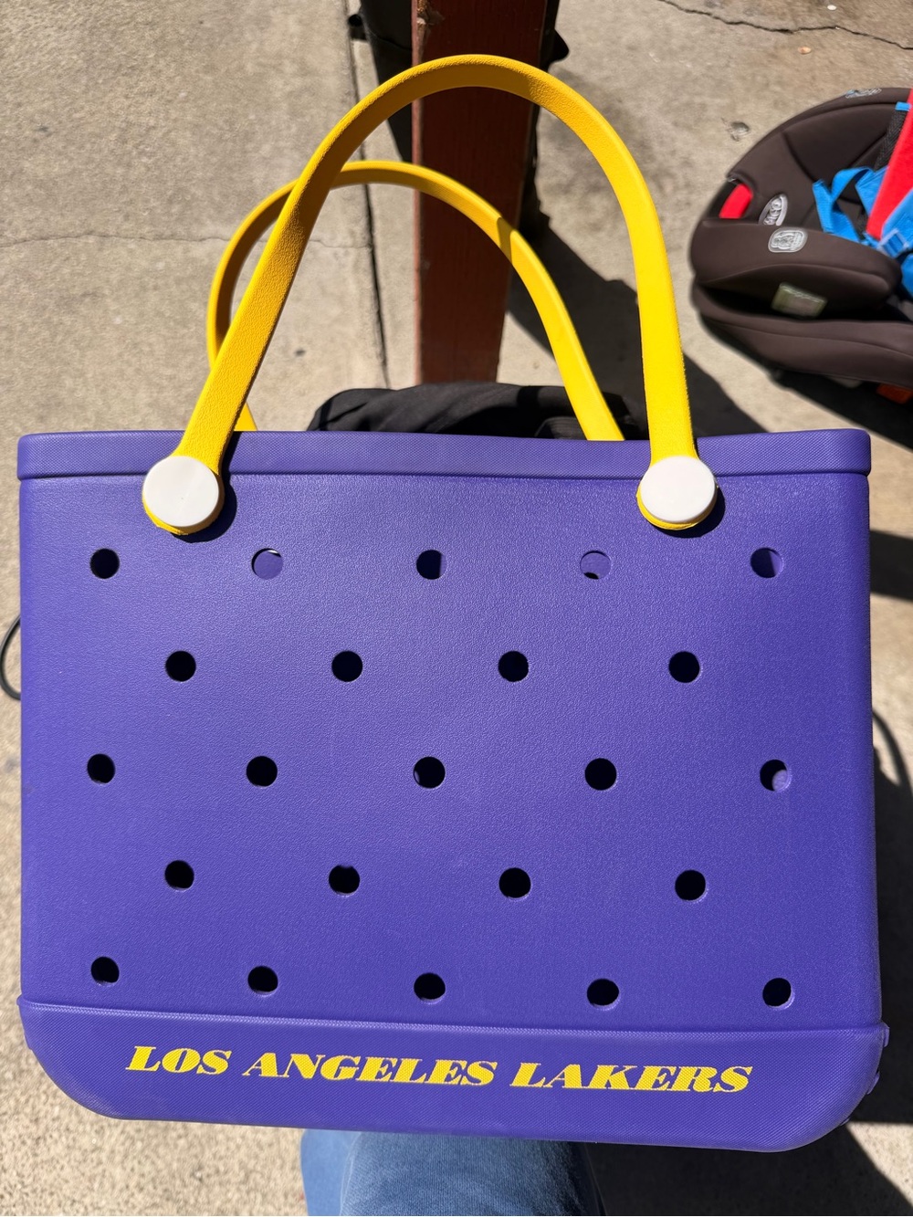 BOGG BAG Purple Tote with Yellow Handles - Los Angeles Lakers